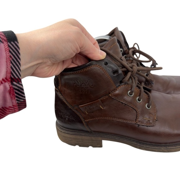 AMAPO Men Oxford Boots Buckle Dress Lace Up Boots Lace-Up Side Zip SZ 11 main image 14